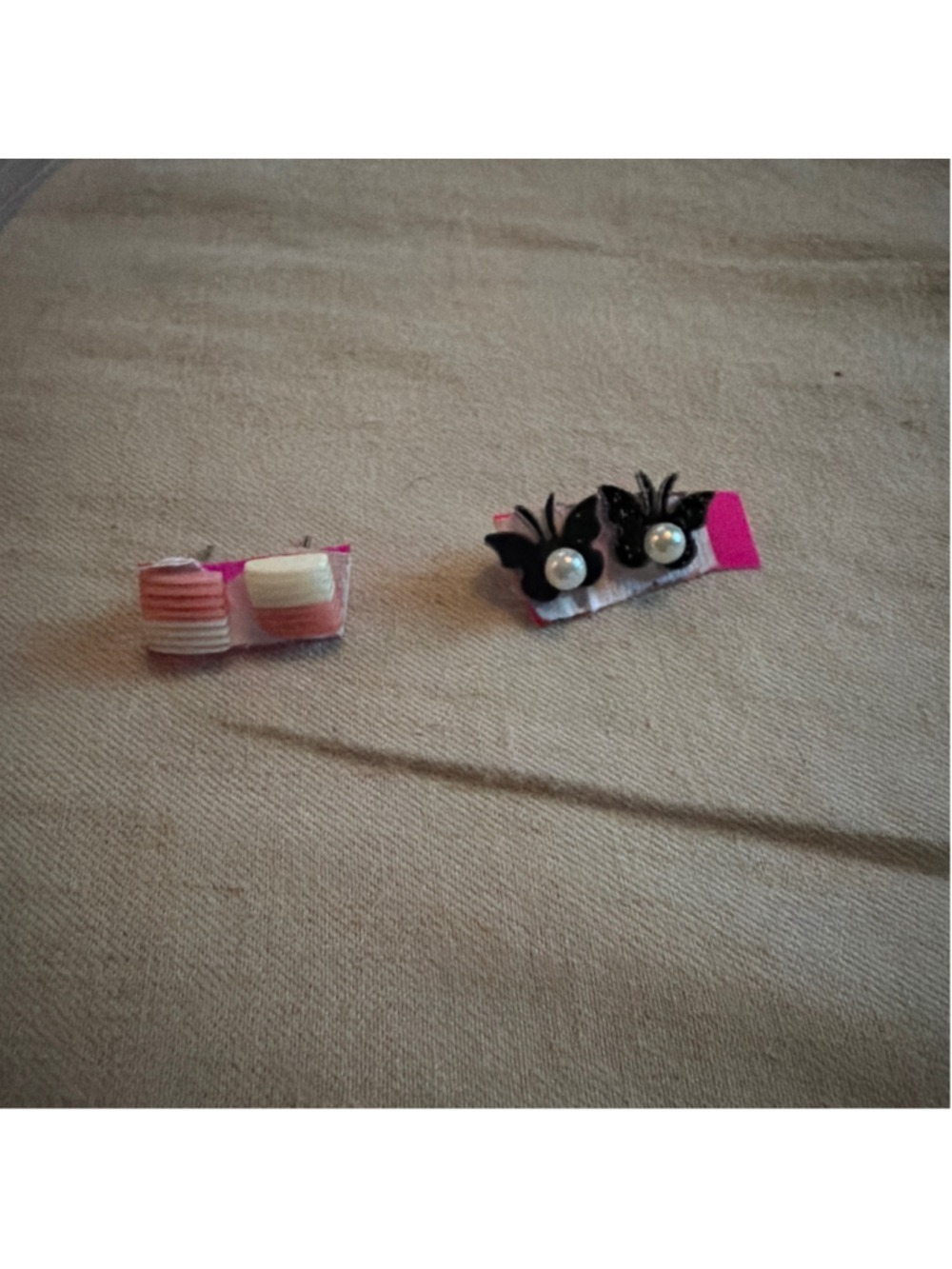 Black Butterfly Pearl Earrings White Pink Square Earrings